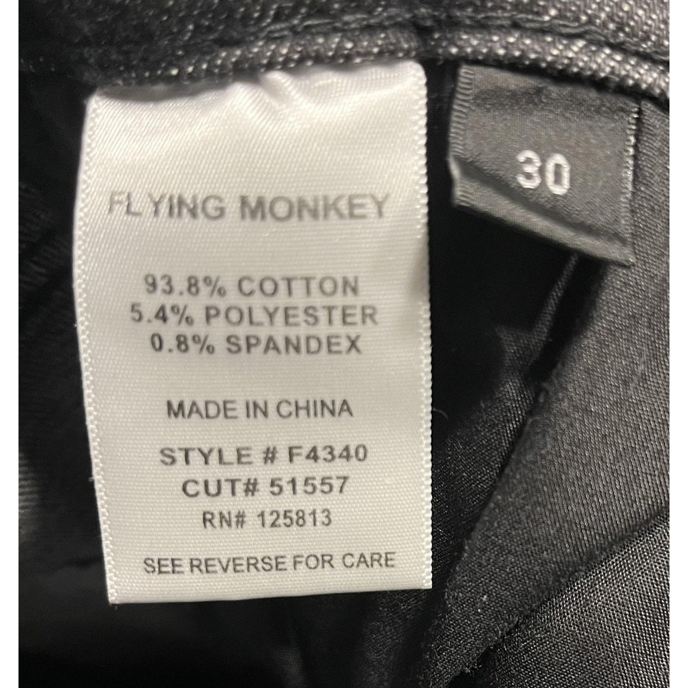 Flying Monkey Jeans Womens 30‎ Black High Rise Skinny Distressed Raw Hem Ankle - Picture 11 of 11